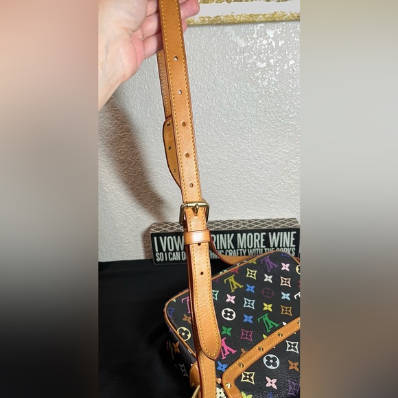 ✨Louis Vuitton✨ Vintage Limited Edition LV Murakami Sologne Saddle Bag Black EUC - Picture 12 of 16